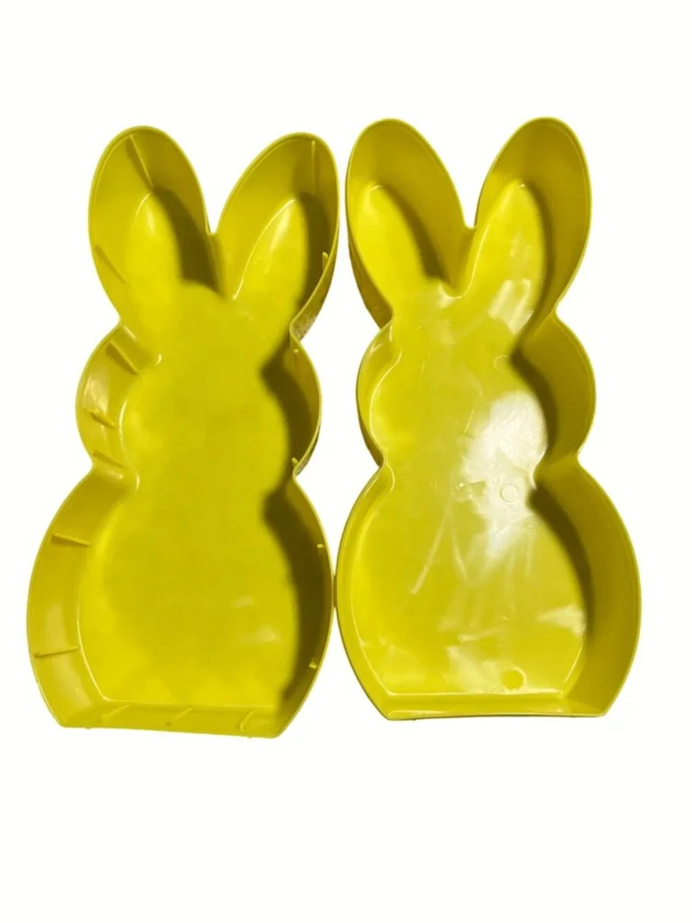 Yellow and Pink PEEP Bunny-Shaped Plastic Container With Lid